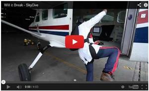 Sealed Air demonstrates what happens to an egg, wrapped in the company's protective packaging, when it's dropped by a skydiver from a height of 150m.